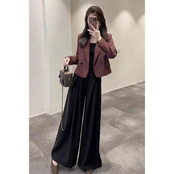 Rani jesenji street style: elegantan luksuzni komplet s haljinom i hlačnim sakoom za malu figuru