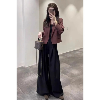 Rani jesenji street style: elegantan luksuzni komplet s haljinom i hlačnim sakoom za malu figuru