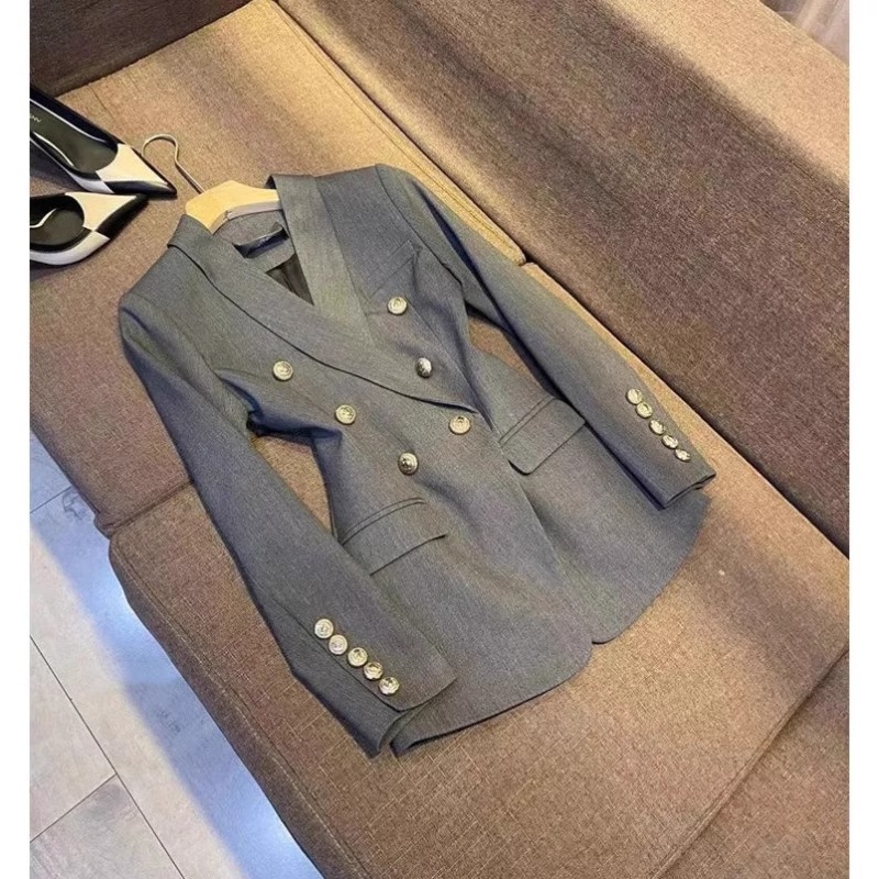 Žensko sivo sako od Chenille s elastanom — elegantno profesionalno odijevanje, casual kostim za jesen 2024