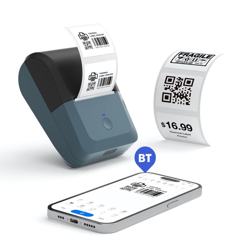 Pro-bud Prijenosni Bluetooth pisač za etikete, kompaktno rješenje za trgovine i logistiku, termični pisač etiketa 58 mm