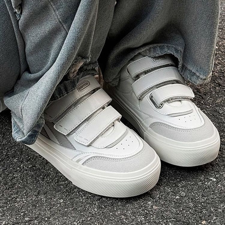 NS1022 Casual bijele tenisice za žene s Velcro zatvaračem i debelim potplatom