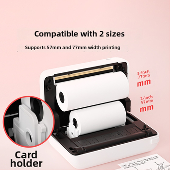 Bud-friendly mini termalni pisač za etikete bez tinte, široki format 77 mm, Bluetooth, kompaktan