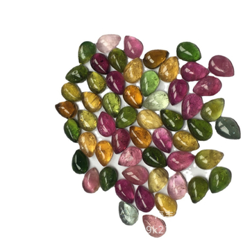 Prirodni cabochon od turmalina, kapkovitog oblika, proziran i živopisan, netretiran za DIY ugradnju, slobodan kamen za prsten.