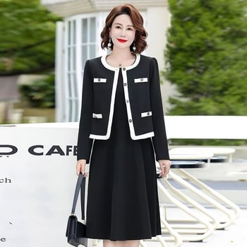 266# dvodijelni set: jaknica i haljina, Chanel stil, za žene u veličini plus
