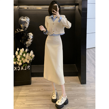 Ženski kostim s suknjom i sakoom za jesen, korejski stil, elegantan izgled