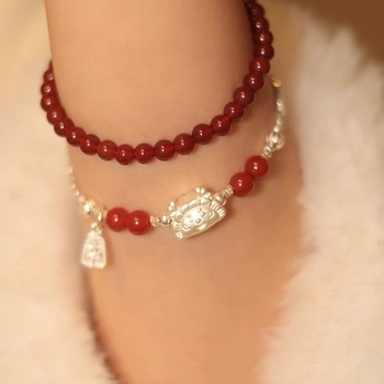 Ženska narukvica s imitacijom Hetian jade i srebrnim fragmentima, vintage stil, profinjen poklon za djevojku