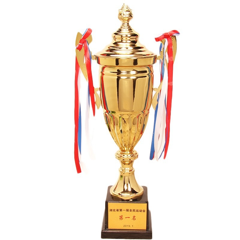 Prilagođeni metalni trofej za nogomet i košarku s izvezenim uzorkom — kreativna školska sportska nagrada za djecu