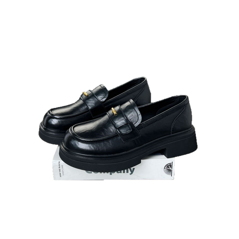 Ženske loaferice s debelim potplatom, crne, slip-on, proljeće 2026