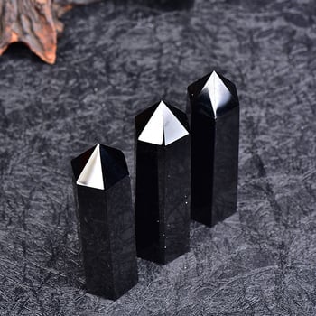 Prirodni obsidijanski stupovi, šesterokutna prizma, kristalni stupovi za energiju joge