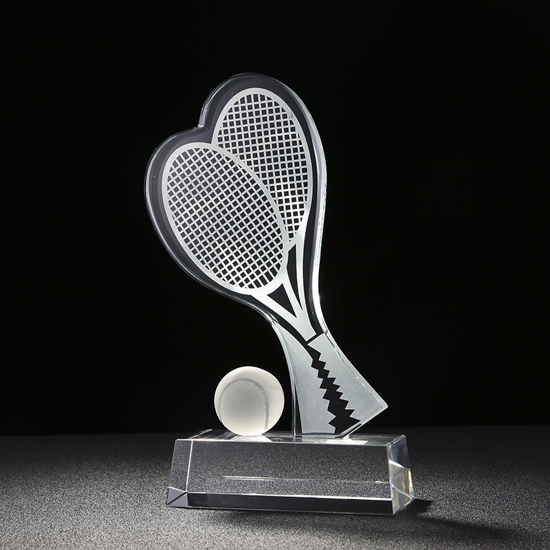 Kristalni trofej, kreativna dekorativna trofeja za tenis pionire, suvenir s godišnjeg sastanka zaposlenika i glazbenog natjecanja