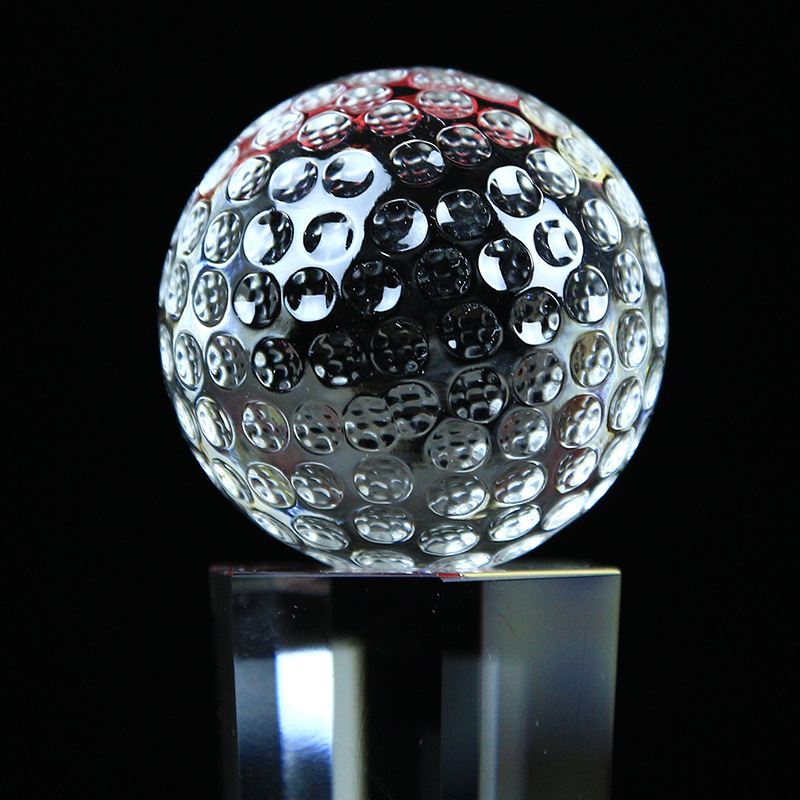 Trofej za golf turnir od kristalne kugle s prilagodljivim graviranjem – nagrada za prvoplasiranog, drugoplasiranog i trećeplasiranog
