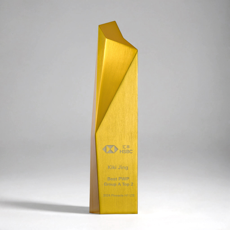 Trofej od aluminijske legure, CNC brušeni metalni trofej, kreativni metalni dizajn