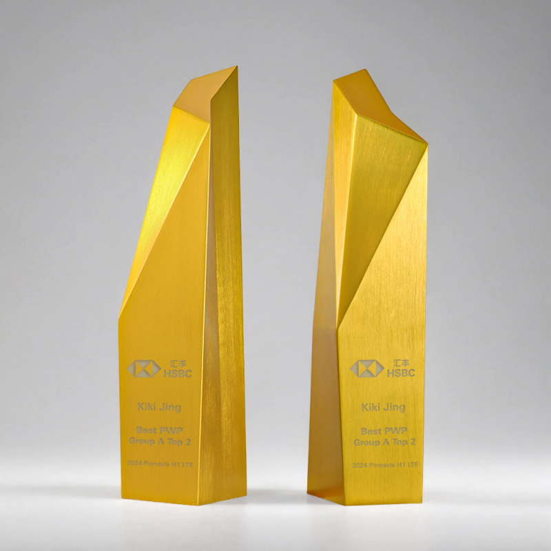 Trofej od aluminijske legure, CNC brušeni metalni trofej, kreativni metalni dizajn