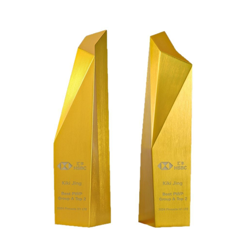Trofej od aluminijske legure, CNC brušeni metalni trofej, kreativni metalni dizajn