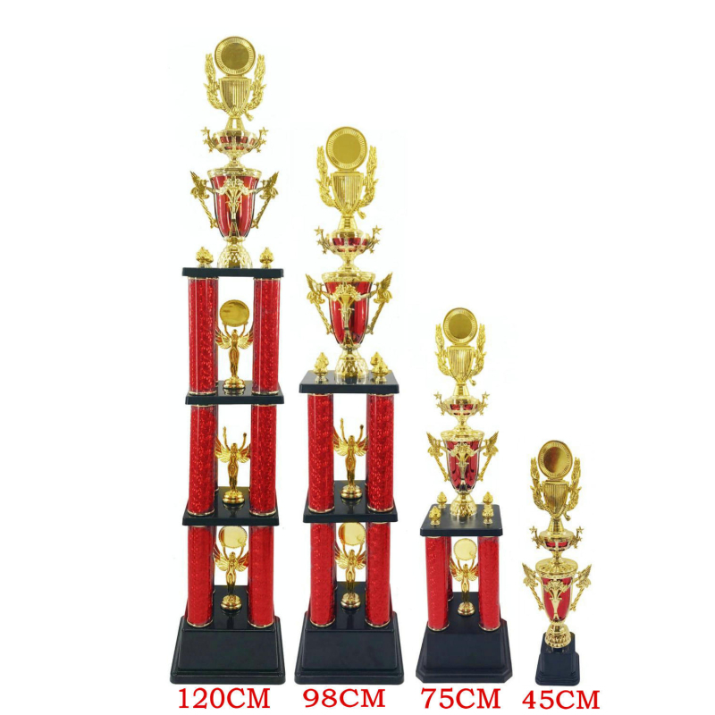 Visokokvalitetni trofej s četiri stupca od ABS plastike i metala, školskih umjetnosti i sporta nagrada, za djecu, učenike i odrasle, s prilagodljivim logom