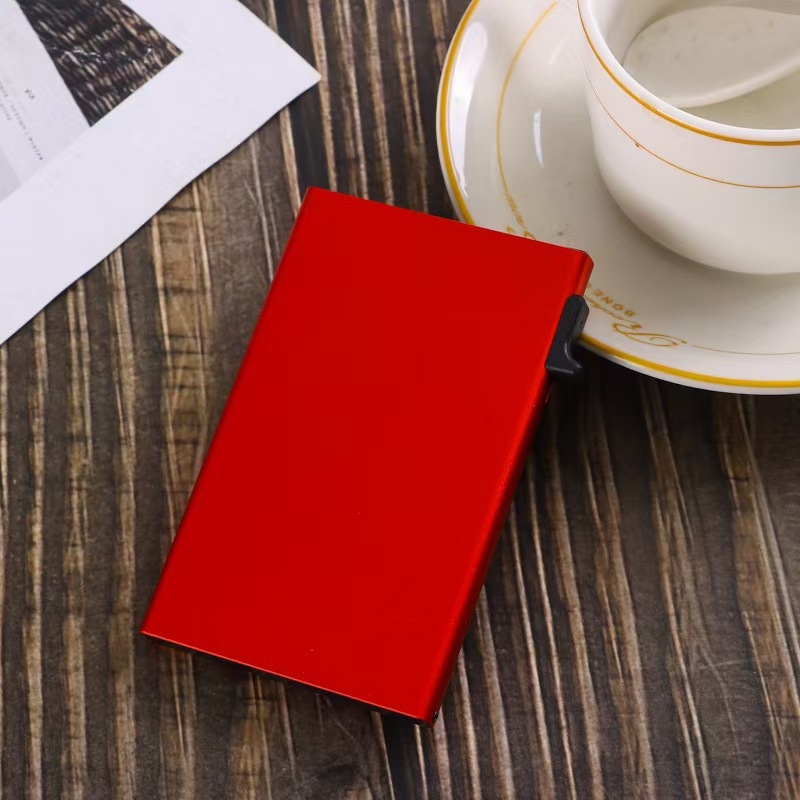 Držač kartica od aluminijske legure, kutija za vizitke, automatska kutija za kartice, metalni RFID omot s zaštitom od demagnetizacije