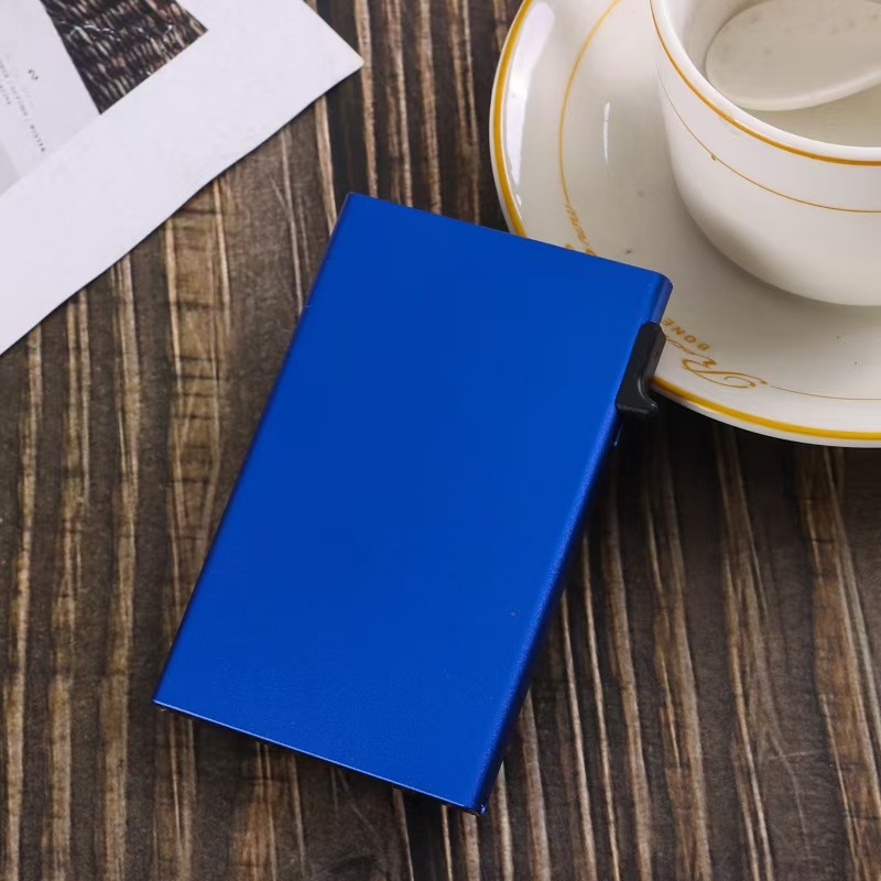Držač kartica od aluminijske legure, kutija za vizitke, automatska kutija za kartice, metalni RFID omot s zaštitom od demagnetizacije