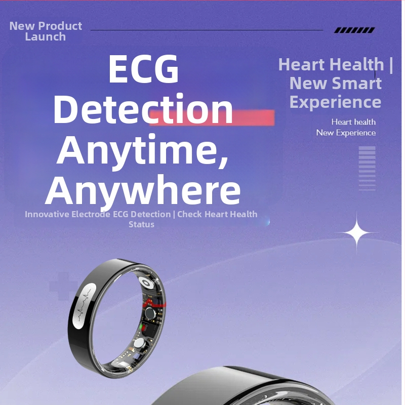 ECG pametni prsten za praćenje sna i aktivnosti, plivanje, Bluetooth nosivo uređaj