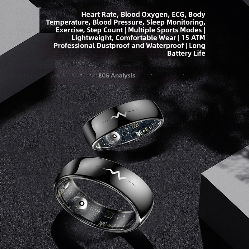 Inteligentni prsten za praćenje zdravlja s EKG-om, otkucajima srca, saturacijom kisikom, praćenjem sna, Bluetooth