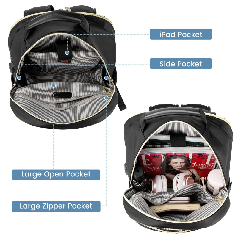 Unisex gradski ruksak za laptop s USB priključkom, kompatibilan s 15-inčnim laptopom, kapacitet pod 20 L, geometrijski uzorak, Oxford tkanina, zakrivljene naramenice, svakodnevna gradska upotreba