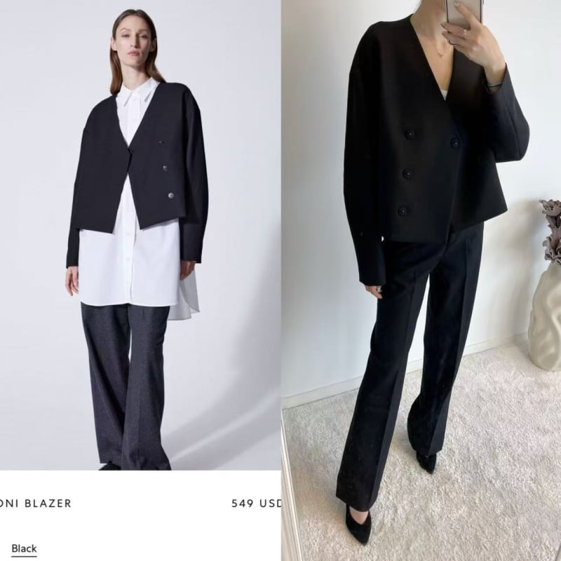 Dvostrani kardigan-blazer s teksturiranim poliesterom i minimalističkim siluetom