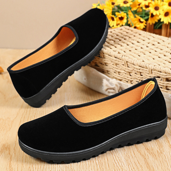 Ženske platnene cipele u stilu starog Pekinga, klasičan dizajn, slip-on, crne, lagane