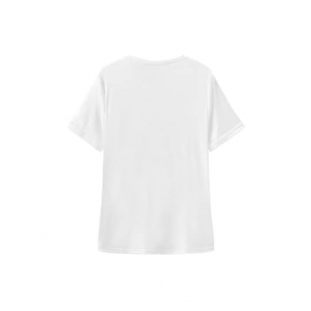 Ženski pamukasti T-shirt s printom pomorandžinog voća i slova, okrugli izrez, kratki rukavi, 3D efekt ispisa, slobodan kroj, srednja duljina (65–80 cm), ljeto 2025, street hipster stil.