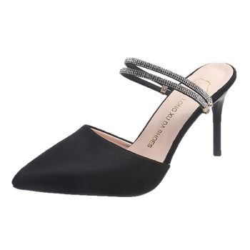 Ženske sandale s visokom petom i dijamantnim trakama, šiljat vrh, tanak stiletto potpetica, 9 cm, ljeto 2026