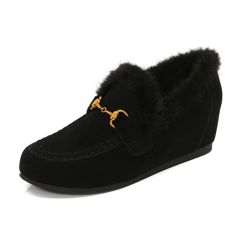 Ženske mokasine s pliš podstavom, zimske, slip-on, unutarnje povećanje visine, mali broj 3233