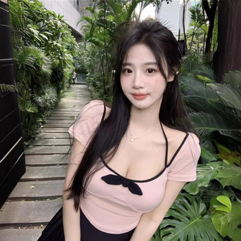 Ženski crop top s U-izrezom i mašnicom, seksi izrez na ključnim kostima, kratki rukavi, ljetni komad
