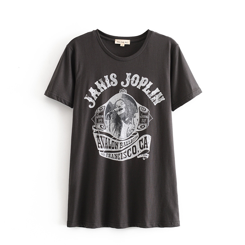 2025 europsko-američkog stila proljetni ženski T-shirt s natpisom slovima, kratki rukavi, 6172