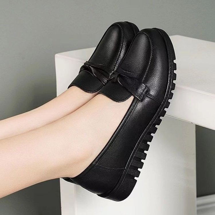 Ženske udobne slip-on cipele s ravnim potplatom, PU koža, protivklizne, casual jednobojne