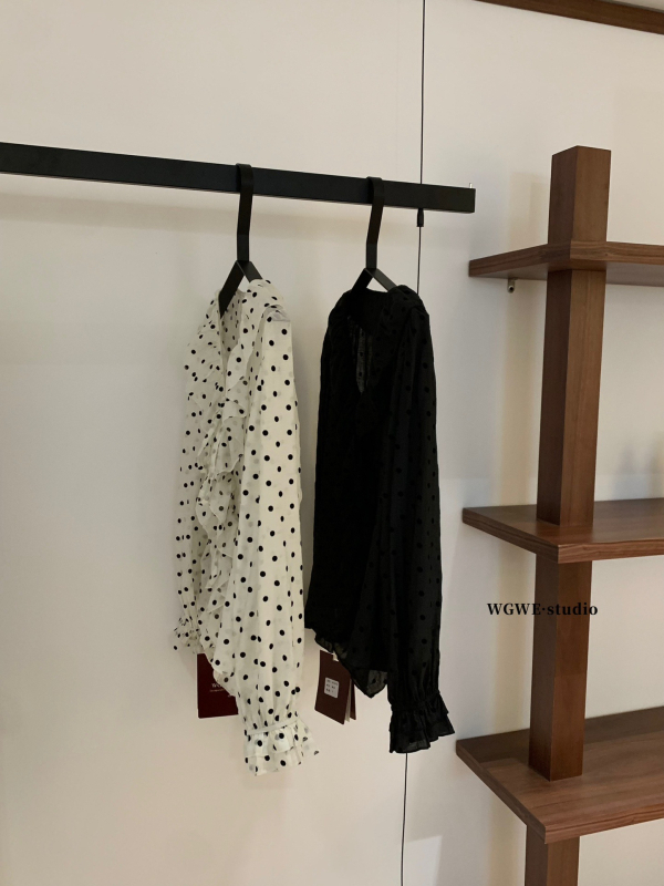 Ženska bluza s vezicama, dugi rukavi, V izrez, straight kroj, jednobojna, poliester, jesen 2025, japansko-korejski casual stil