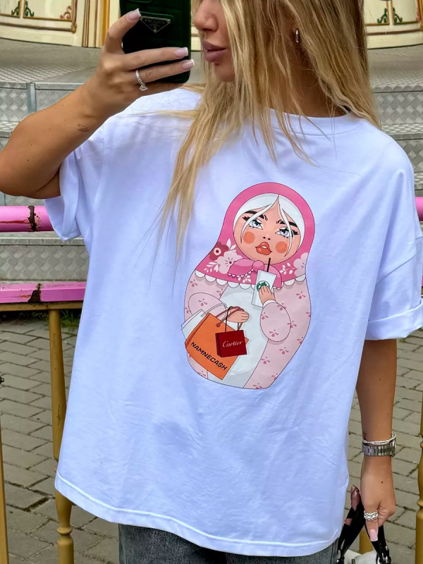 Ženski T‑shirt s kratkim rukavima, 100% pamuk, okrugli izrez, udoban kroj, ljetni casual top s tekstnim printom