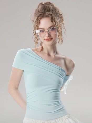 Ženska kratka majica od 100% pamuka, uski kroj, ljetni stil, dizajnerski top