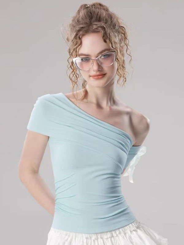 Ženska kratka majica od 100% pamuka, uski kroj, ljetni stil, dizajnerski top