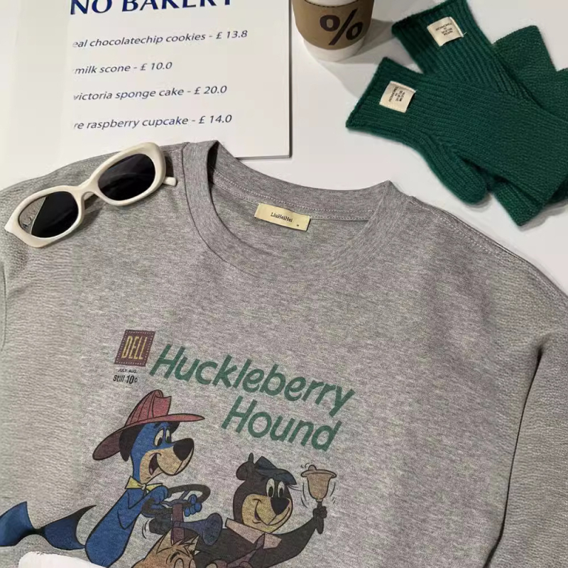 Ženski pamukasti T-shirt kratkih rukava s okruglim izrezom, američki retro stil, ljeto 2024, otisak, svestran, laskav kroj