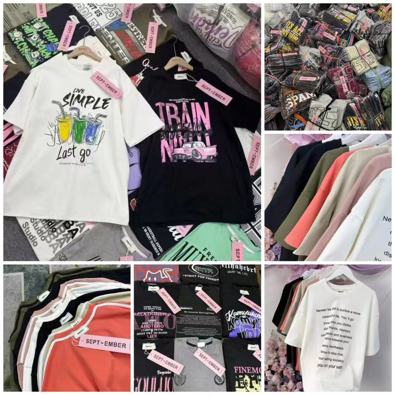 T-shirt od čistog pamuka 400 g s američkim stilom ispisa, kratki rukavi, unisex, opuštena kroj, ljeto