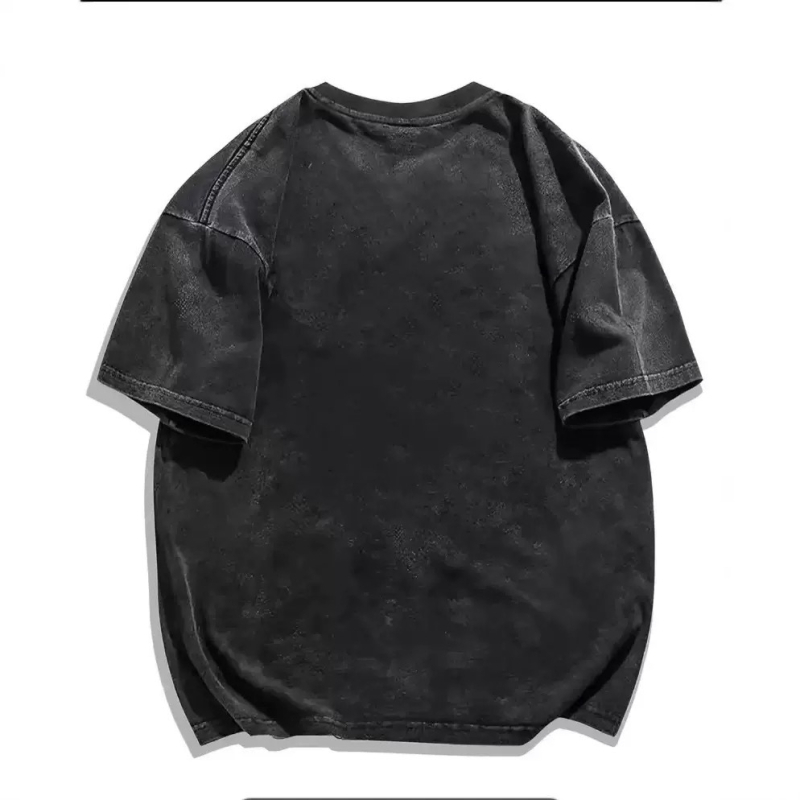 Ženski T-shirt kratkih rukava u američkom retro stilu, s ispranim efektom i distresom, oversize kroj, 100% pamuk, ljetni model