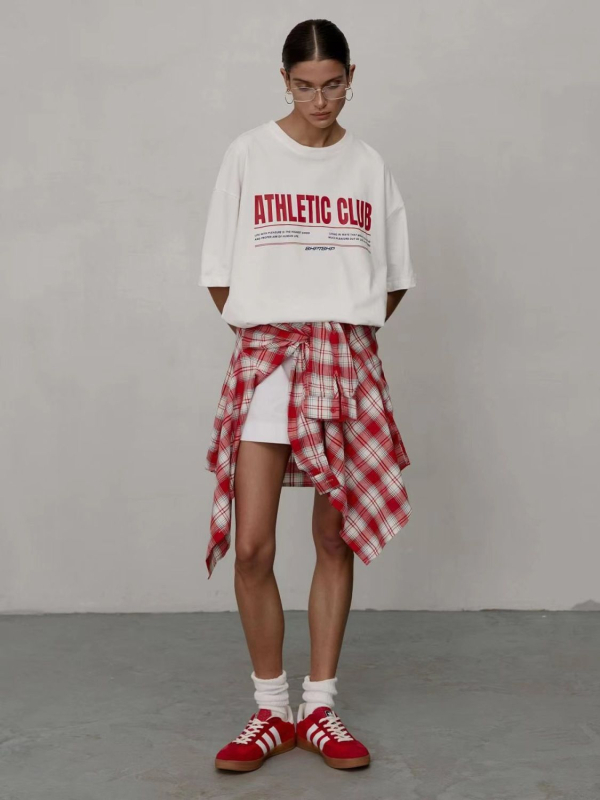 100% pamuk kratkih rukava majica, proljeće/ljeto 2025, casual unisex, geometrijski uzorak, okrugli izrez, udoban kroj, srednja duljina