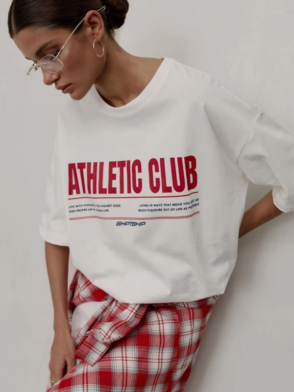 100% pamuk kratkih rukava majica, proljeće/ljeto 2025, casual unisex, geometrijski uzorak, okrugli izrez, udoban kroj, srednja duljina