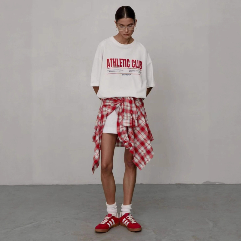 100% pamuk kratkih rukava majica, proljeće/ljeto 2025, casual unisex, geometrijski uzorak, okrugli izrez, udoban kroj, srednja duljina