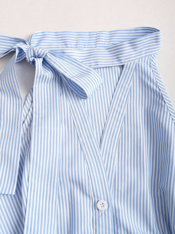 Ženski halter top s prugama, bez rukava, kratki ljetni komad, francuski nadahnut dizajn, vizualno sužava struk
