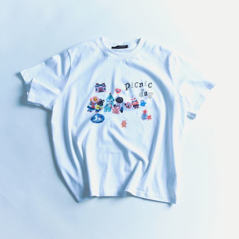 Ženski pamukasti T-shirt s brušenom teksturom, retro otisak, okrugli izrez, kratki rukavi, svestran casual top V9791