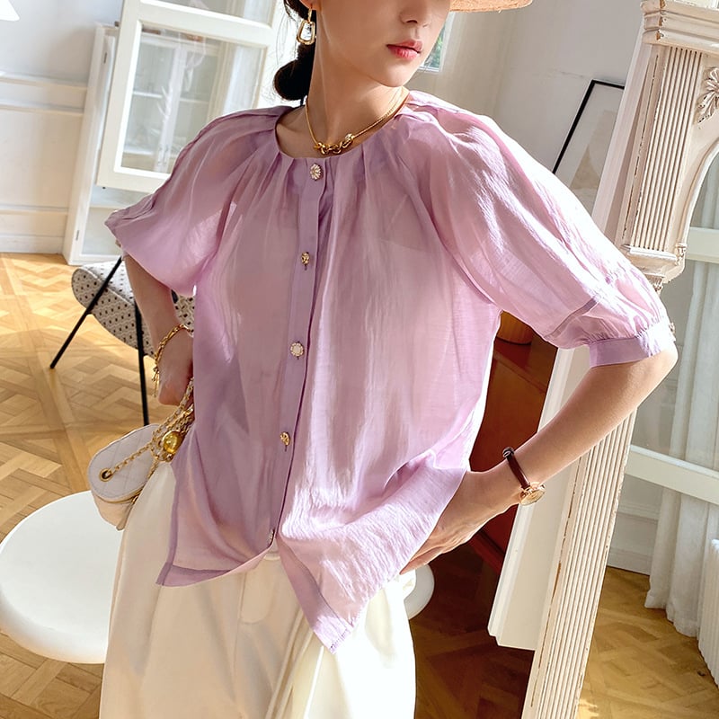 Lagani ljetni Tencel košulja, elegantan ženski stil s francuskim nadahnućem, top