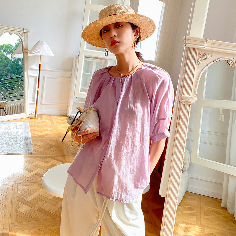 Lagani ljetni Tencel košulja, elegantan ženski stil s francuskim nadahnućem, top