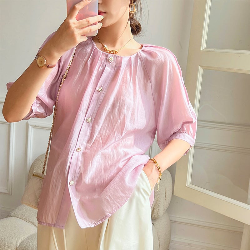 Lagani ljetni Tencel košulja, elegantan ženski stil s francuskim nadahnućem, top