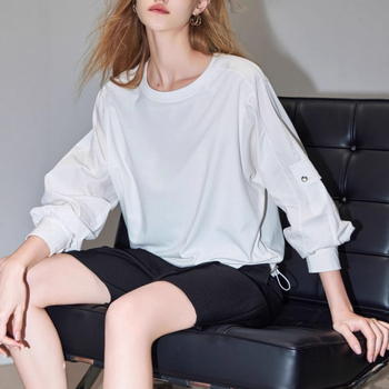 Ženski pulover-top za proljeće i jesen, elegantan gradski stil, jednostavan dizajn #5056