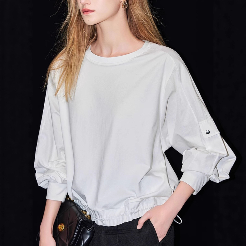 Ženski pulover-top za proljeće i jesen, elegantan gradski stil, jednostavan dizajn #5056