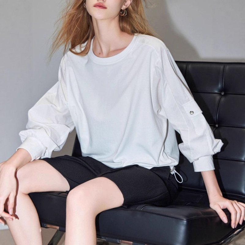 Ženski pulover-top za proljeće i jesen, elegantan gradski stil, jednostavan dizajn #5056